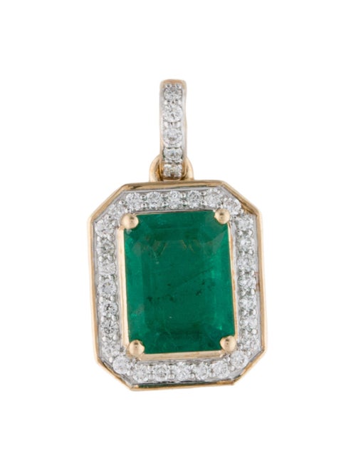 Pendant 14K 1.91ct Emerald & Diamond Pendant