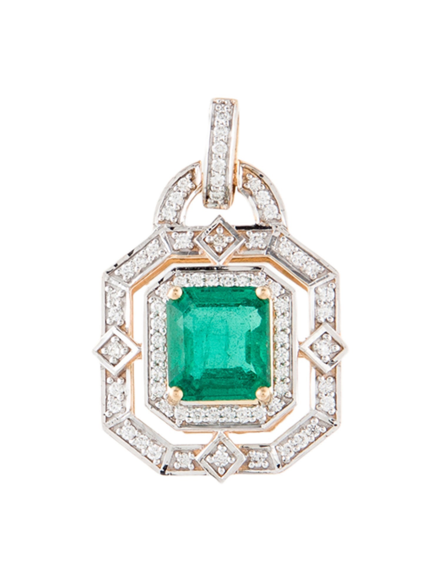 Pendant 18K 2.05ct Emerald & Diamond