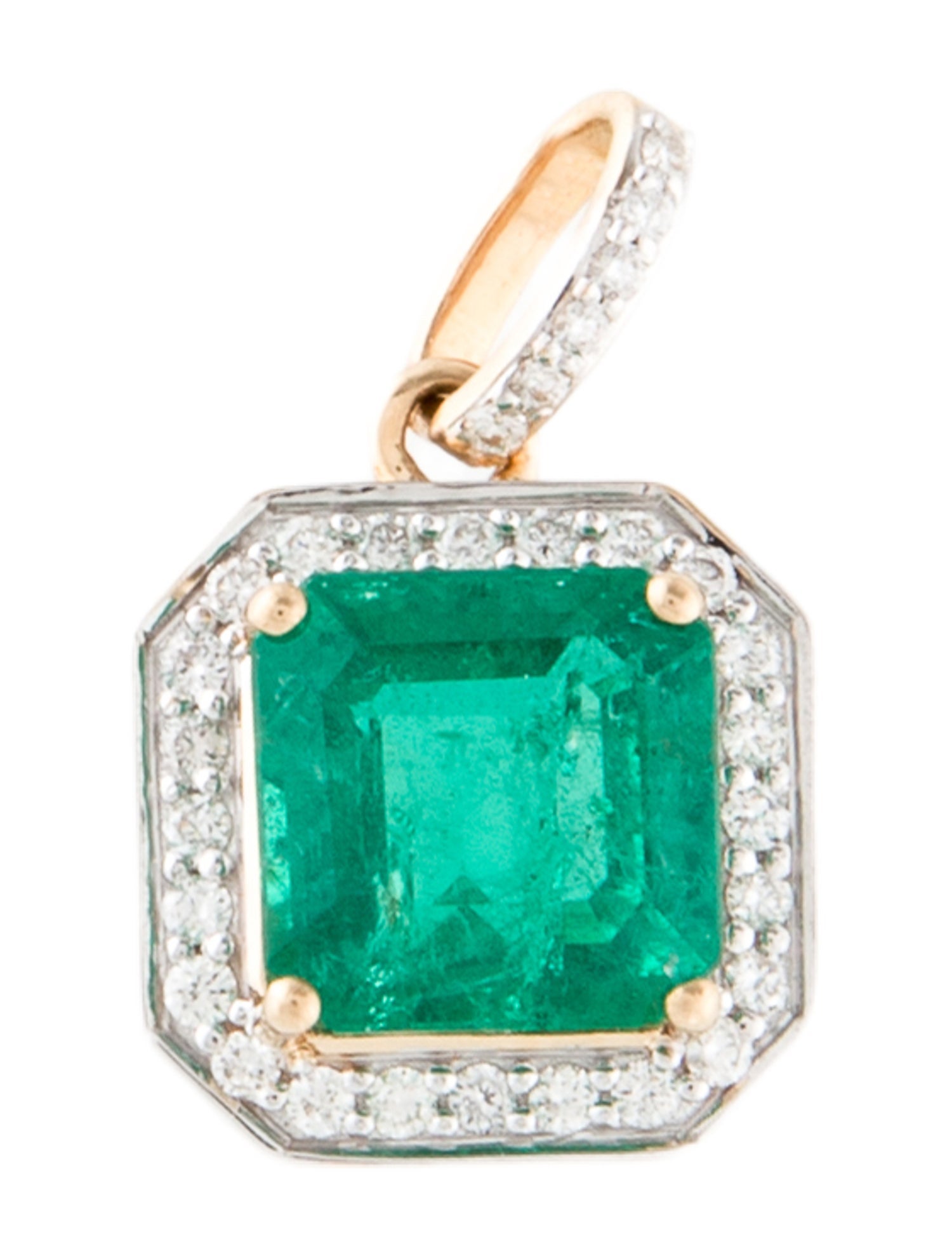 Pendant 18K 2.35ct Emerald & Diamond