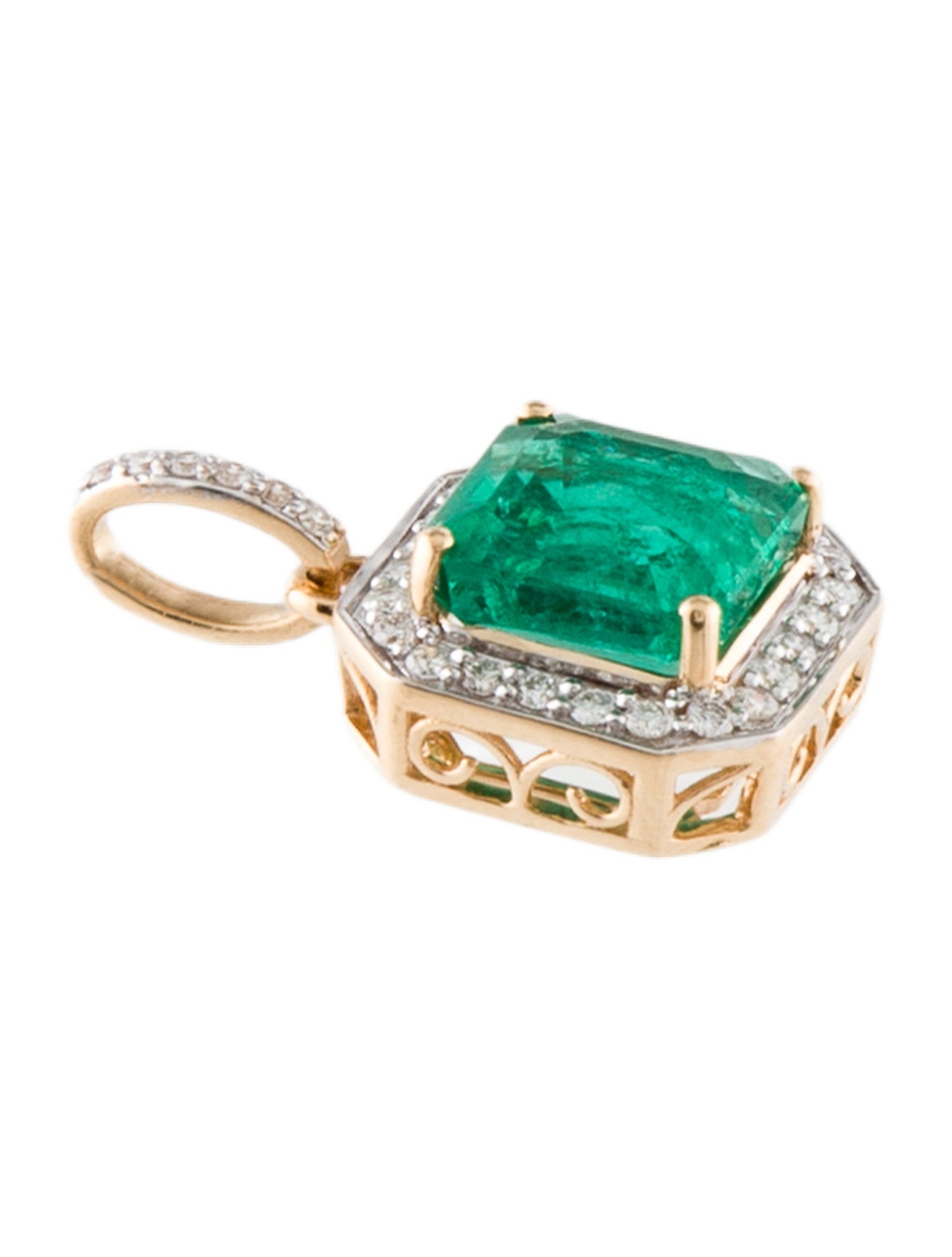 Pendant 18K 2.35ct Emerald & Diamond