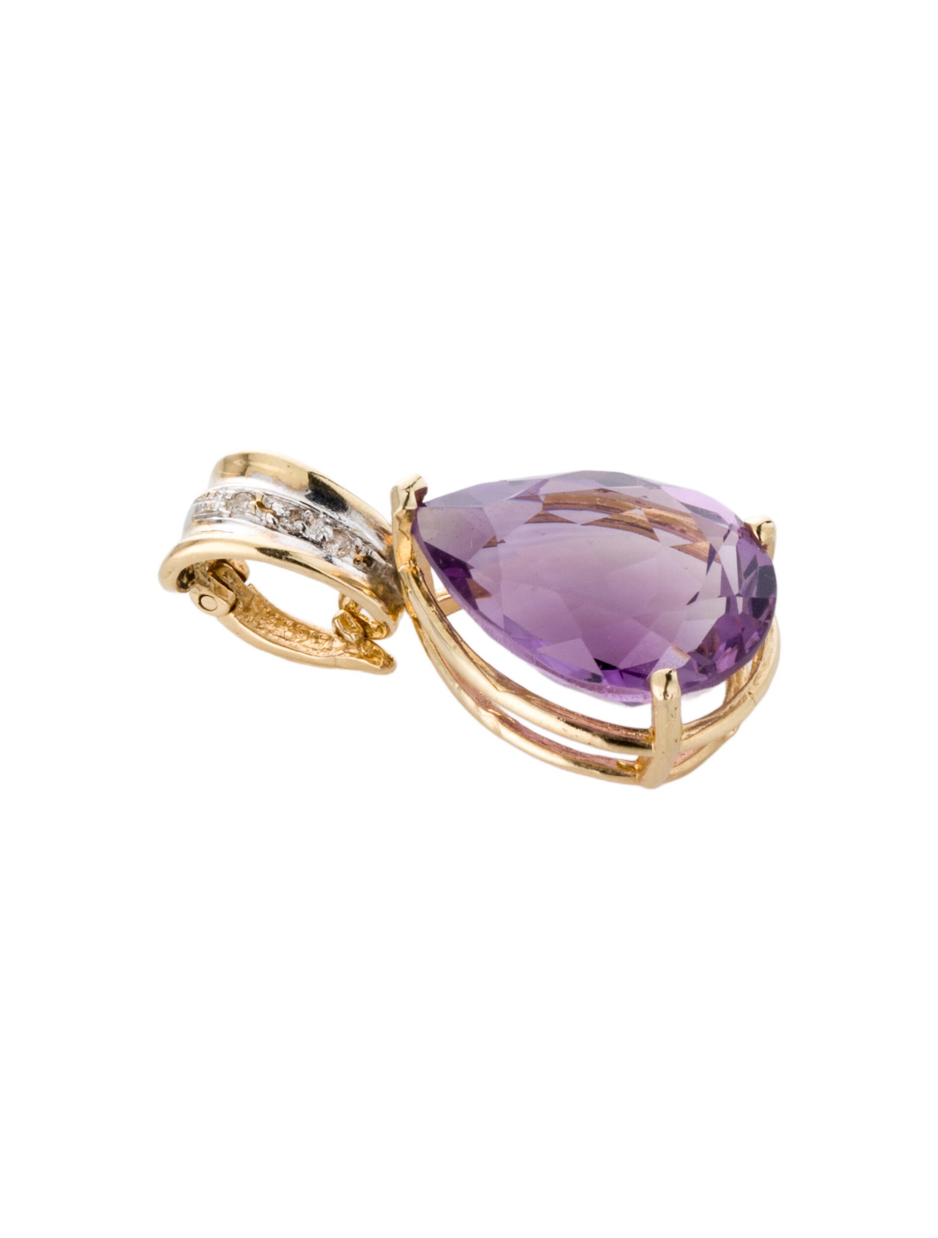 Pendant 14K 7.04ct Amethyst & Diamond