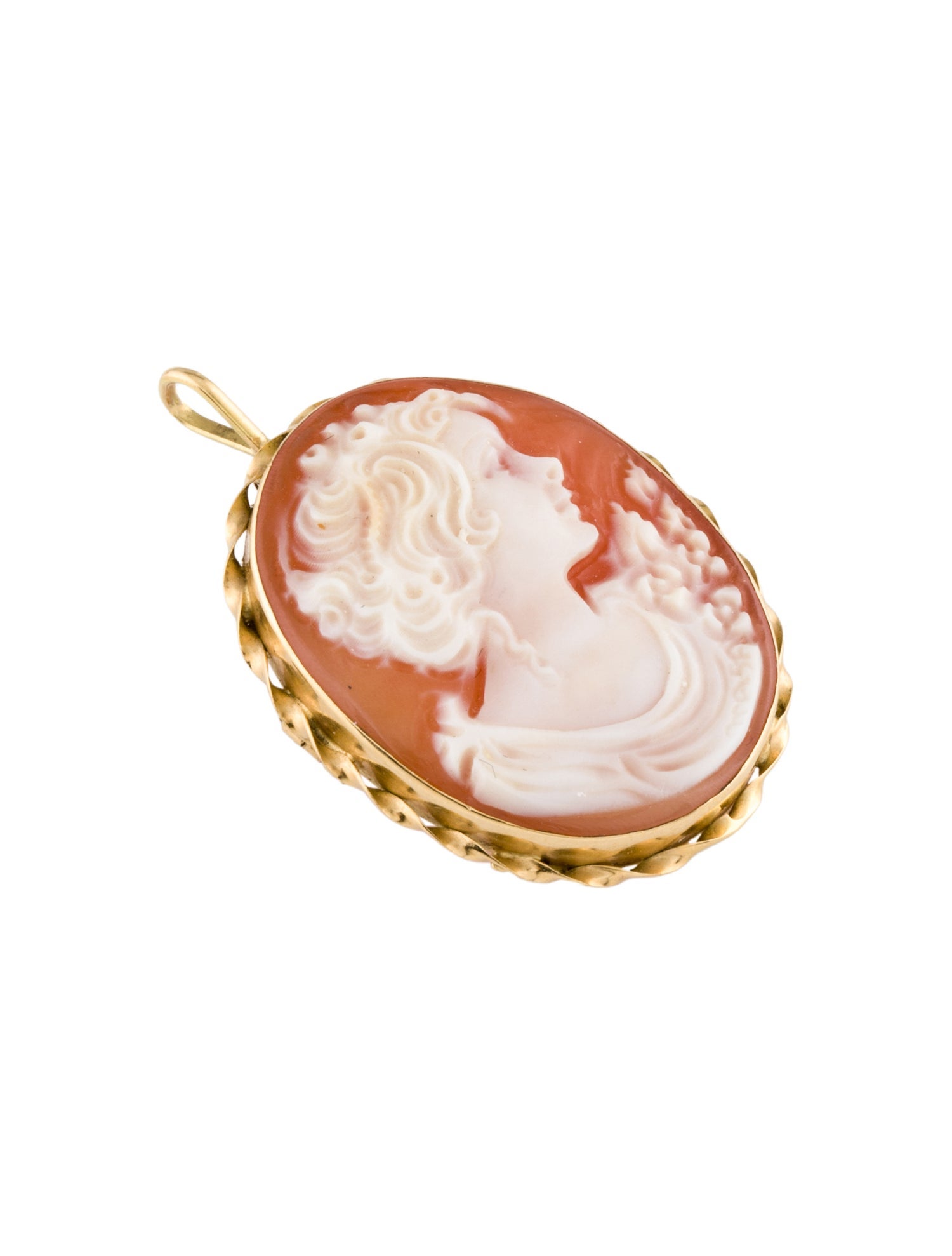 Pendant 18K Shell Cameo Convertible Brooch