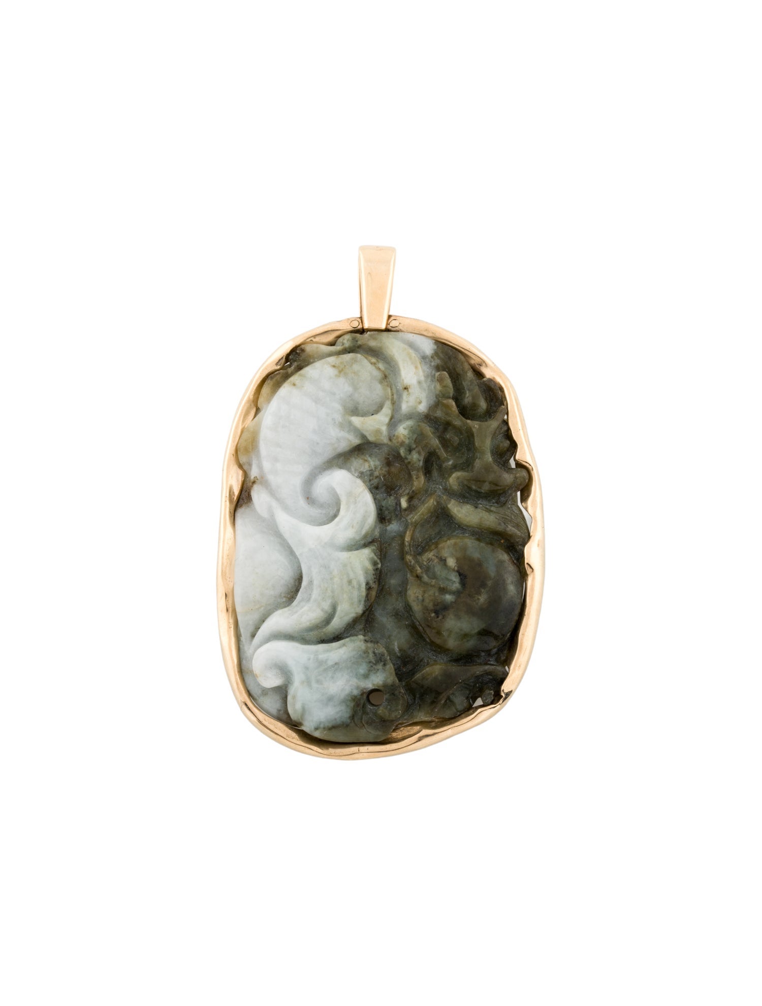 Pendant 14K Carved Jadeite Pendant