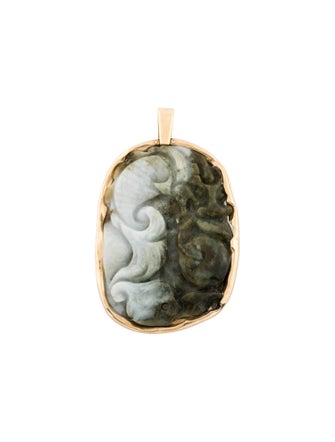 Pendant 14K Carved Jadeite Pendant