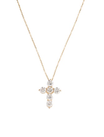 Necklace 14K 1.85ctw Lab-Grown Diamond Cross Pendant Necklace