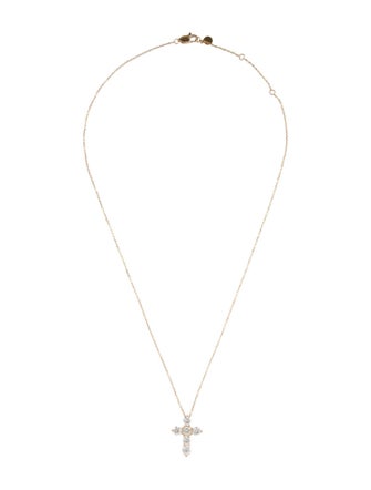 Necklace 14K 1.85ctw Lab-Grown Diamond Cross Pendant Necklace
