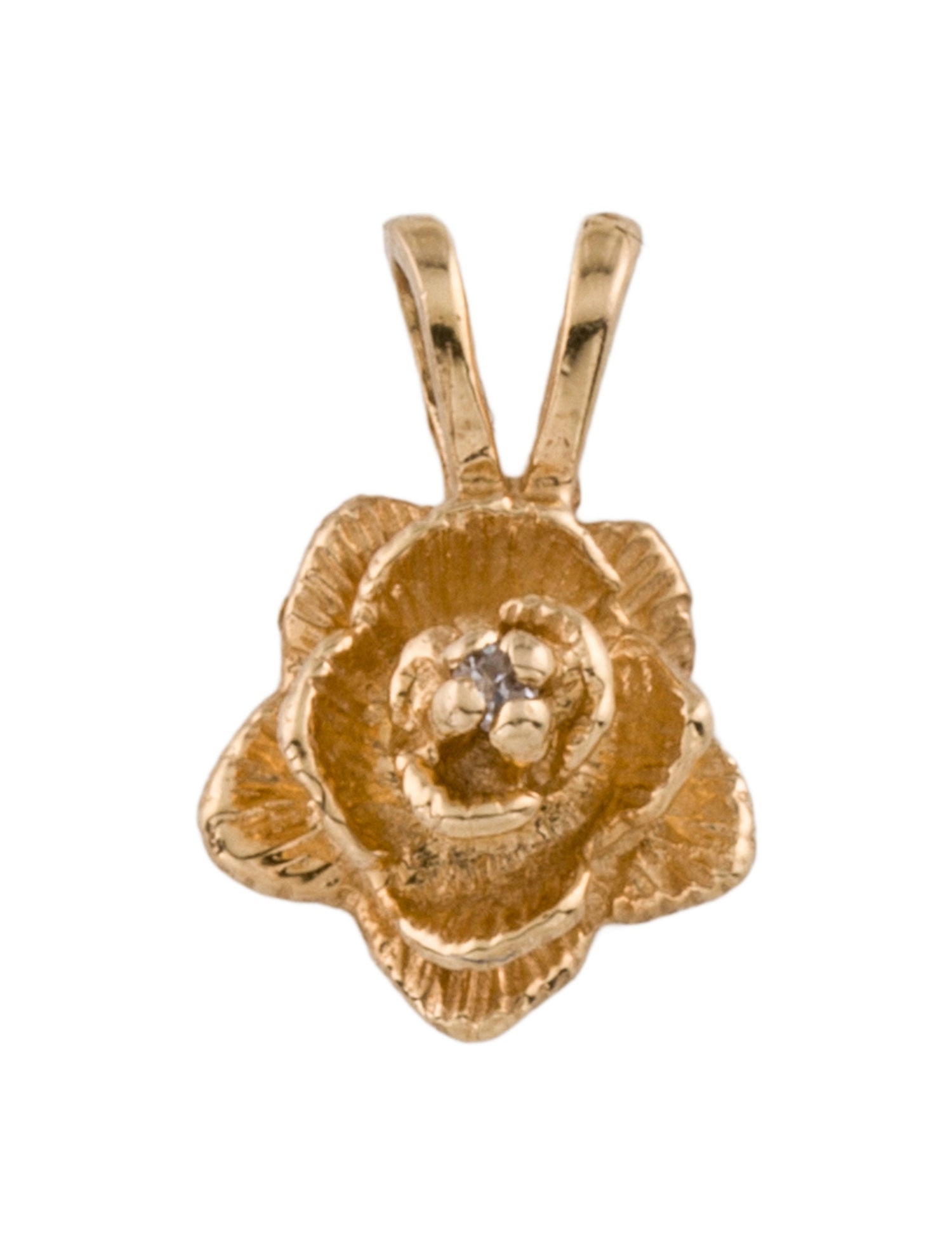 Pendant 14K Diamond Flower
