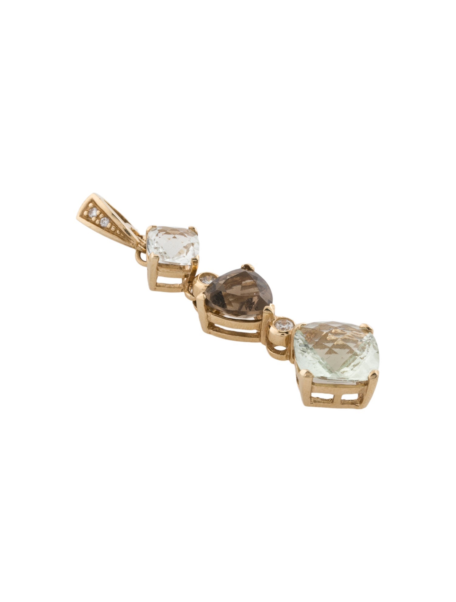 Pendant 14K Multi Stone & Diamond Pendant