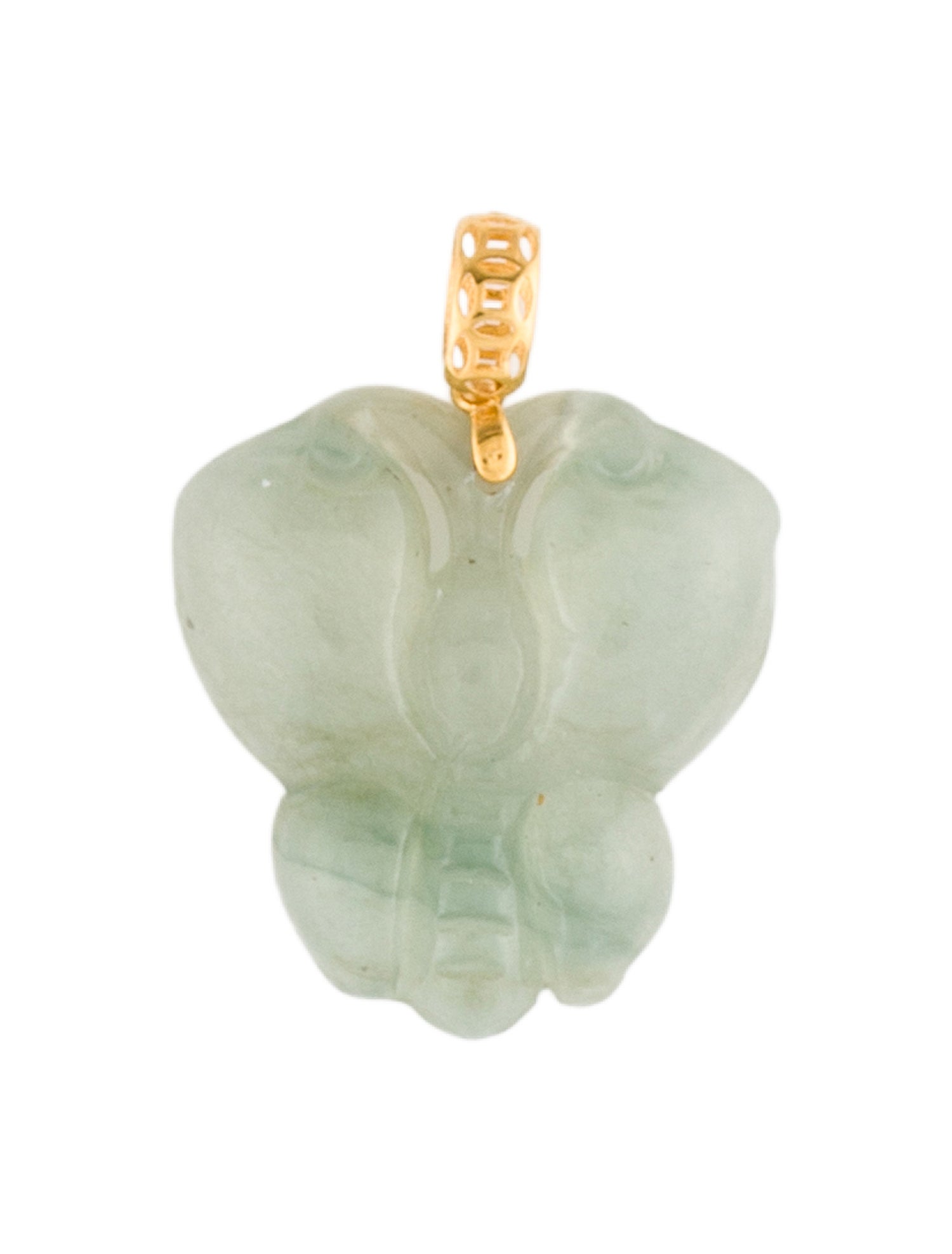 Pendant 18K Jadeite Carved Butterfly Pendant