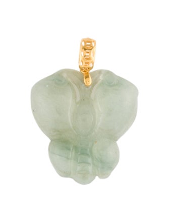 Pendant 18K Jadeite Carved Butterfly Pendant