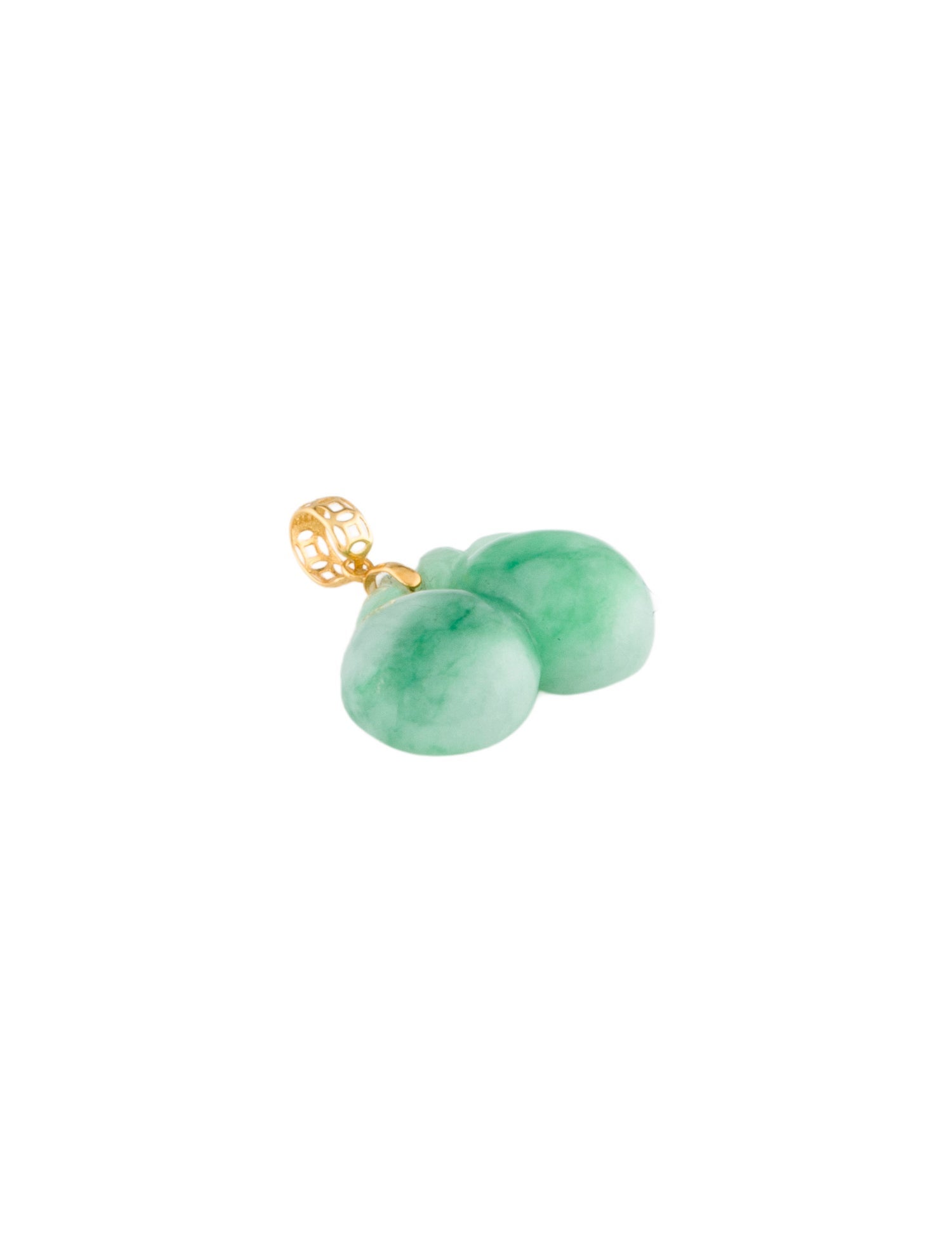 Pendant 18K Carved Jadeite Cherries