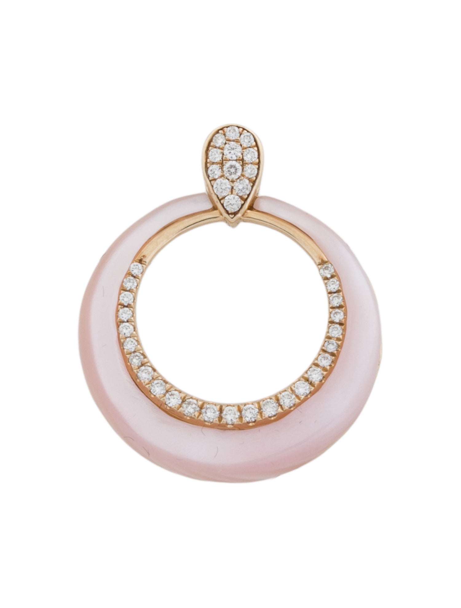 Pendant 14K Mother-of-Pearl & Diamond Circle