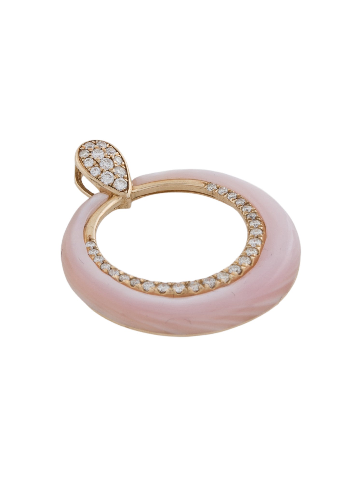 Pendant 14K Mother-of-Pearl & Diamond Circle