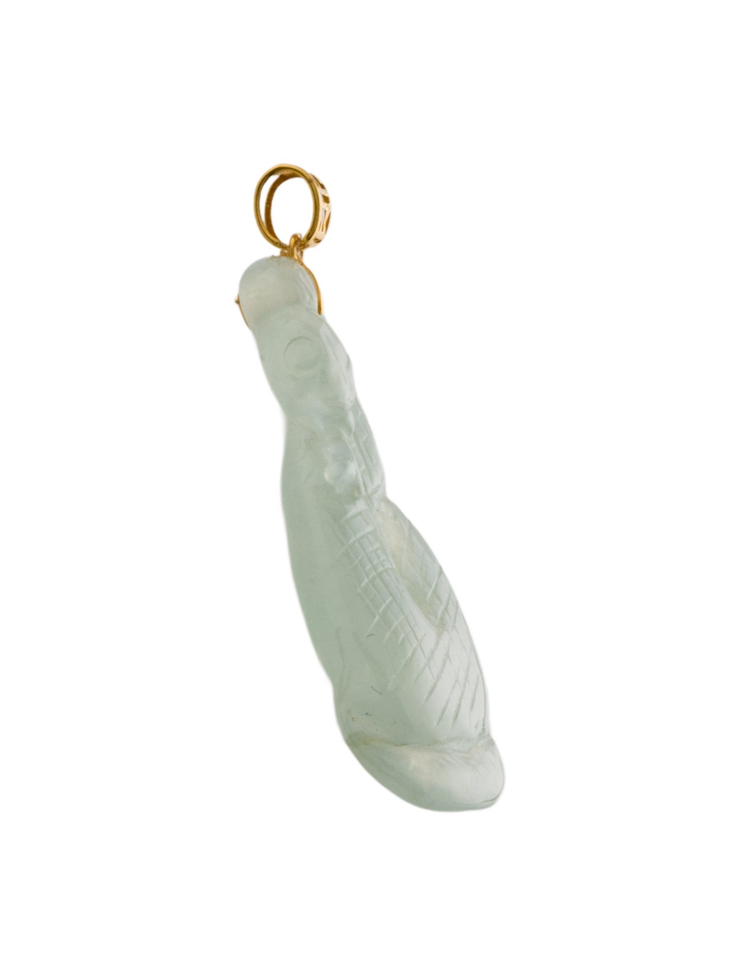 Pendant 18K Carved Jadeite Snake