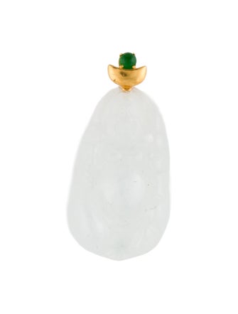 Pendant 18K Carved Jadeite Buddha Pendant