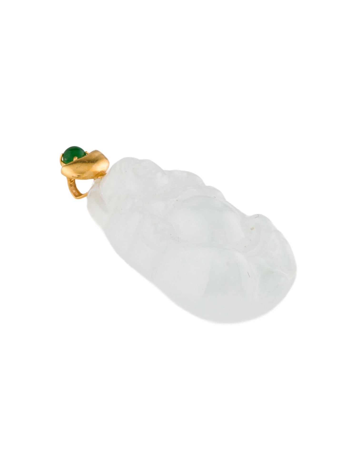Pendant 18K Carved Jadeite Buddha