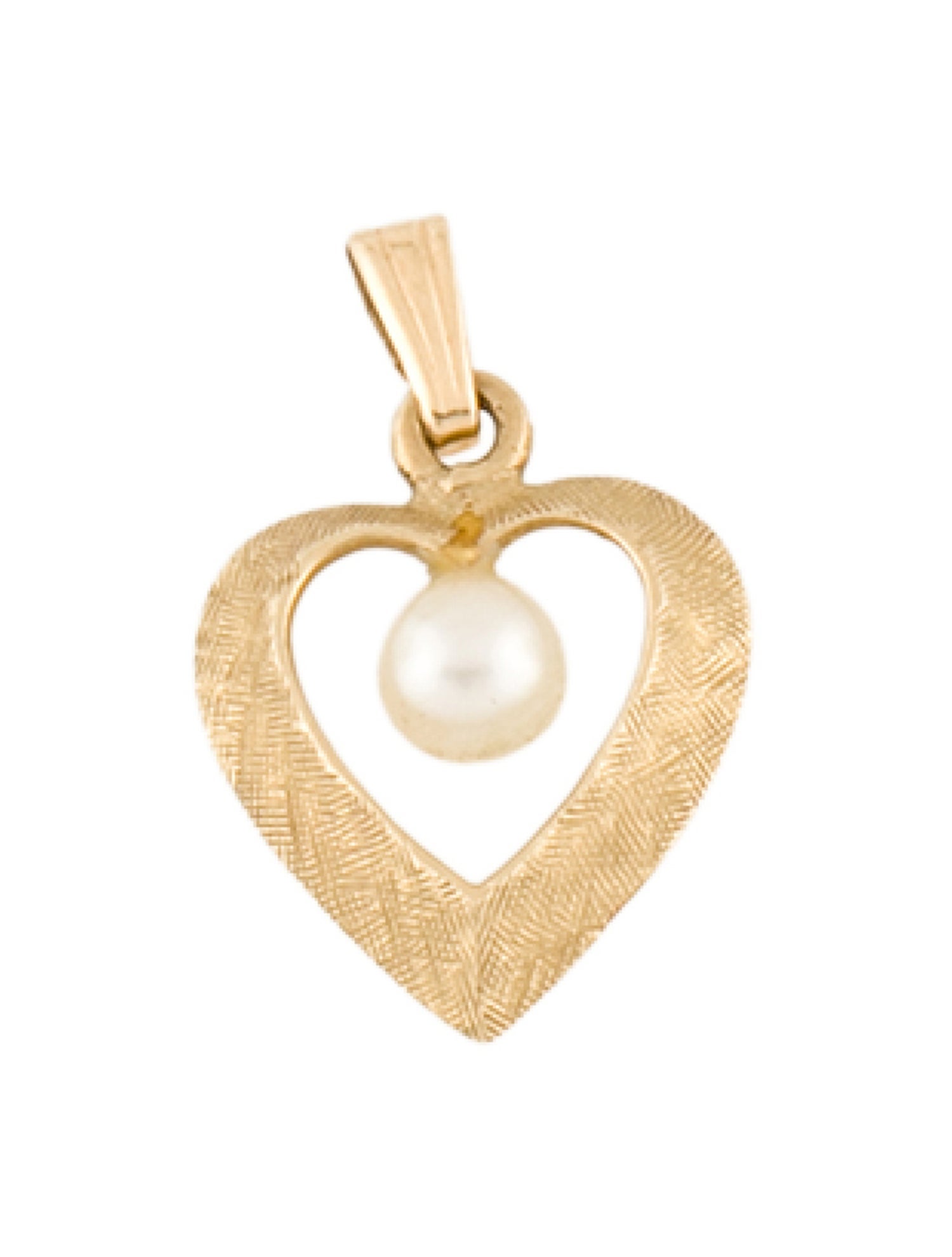 Pendant 14K Pearl Open Heart Charm
