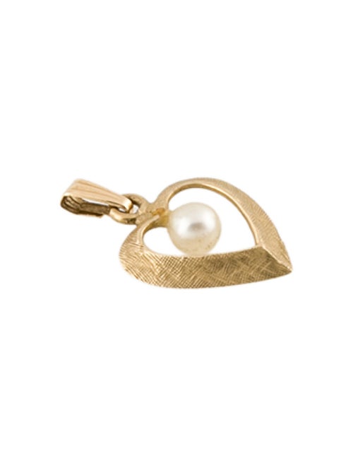 Pendant 14K Pearl Open Heart Charm