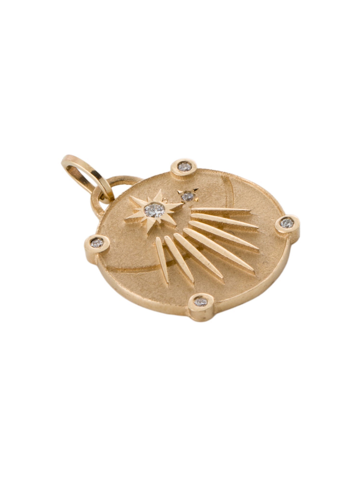 Pendant 14K Diamond Sunburst Pendant
