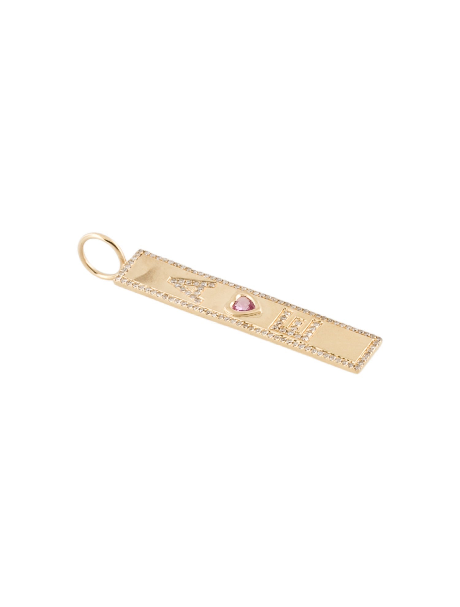 Pendant Alev 14K Sapphire & Diamond Initial 'AE' Bar