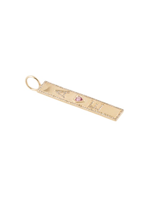 Pendant Alev 14K Sapphire & Diamond Initial 'AE' Bar Pendant