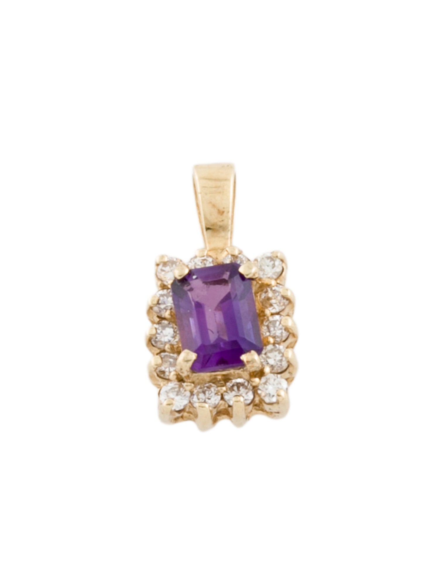 Pendant 14K Amethyst & Diamond