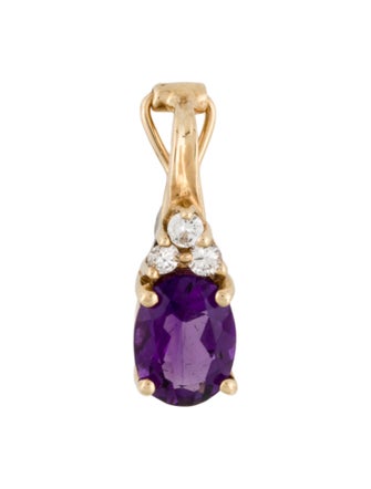 Pendant 14K Amethyst & Diamond Pendant