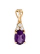 Pendant 14K Amethyst & Diamond Pendant