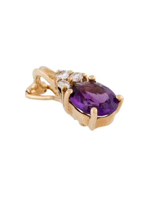 Pendant 14K Amethyst & Diamond Pendant