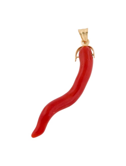 Pendant 18K Coral Cornicello Charm