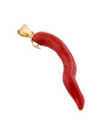 Pendant 18K Coral Cornicello Charm