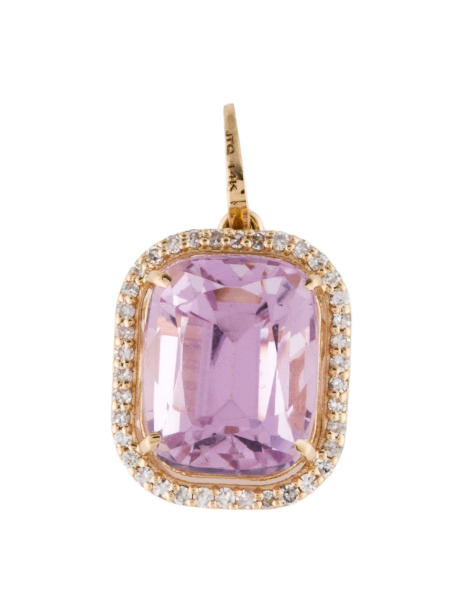 Pendant 14K 5.30ct Kunzite & Diamond
