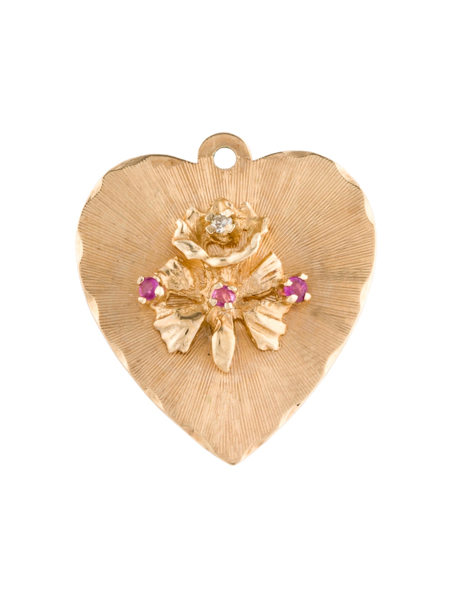 Pendant 14K Diamond and Ruby Heart