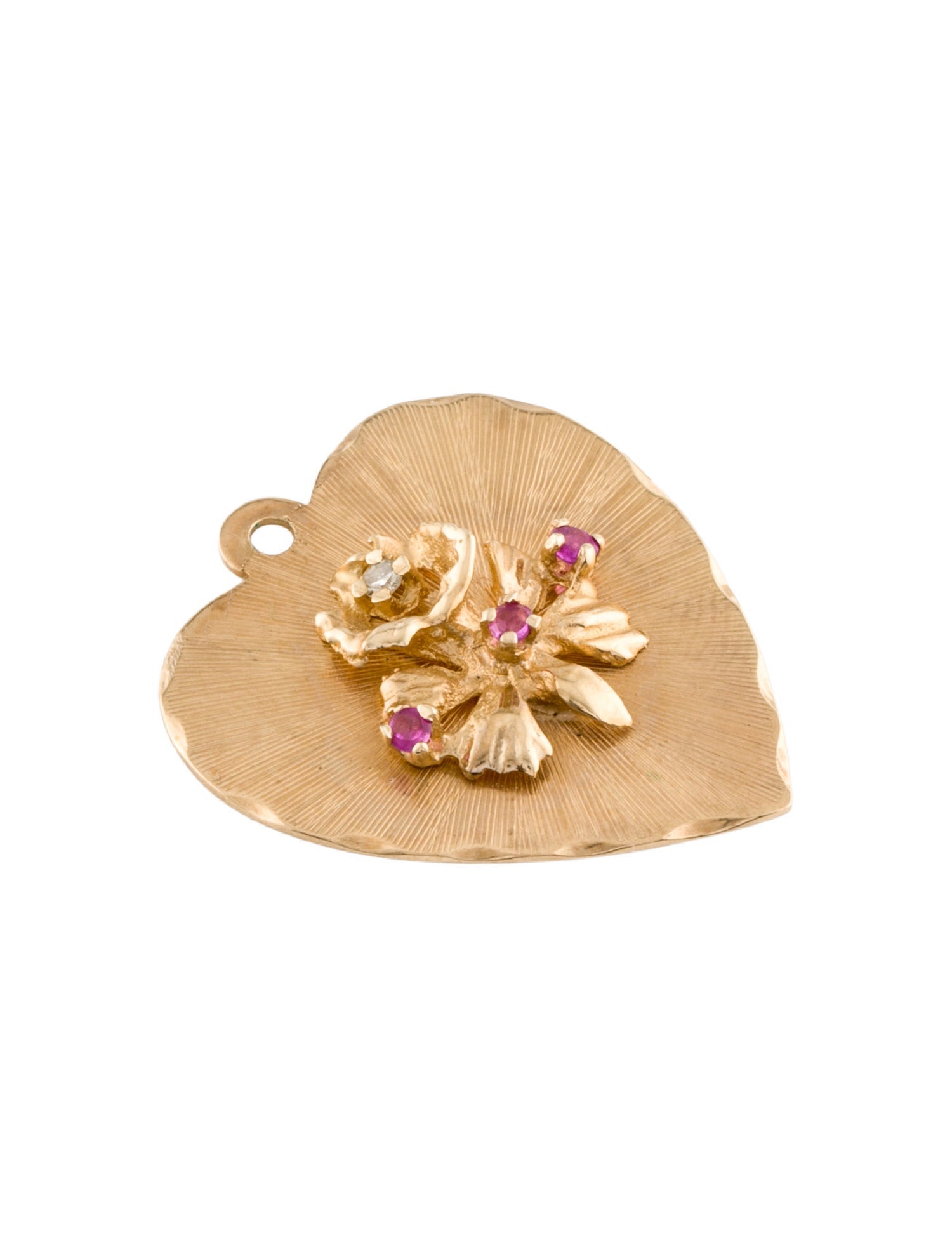 Pendant 14K Diamond and Ruby Heart