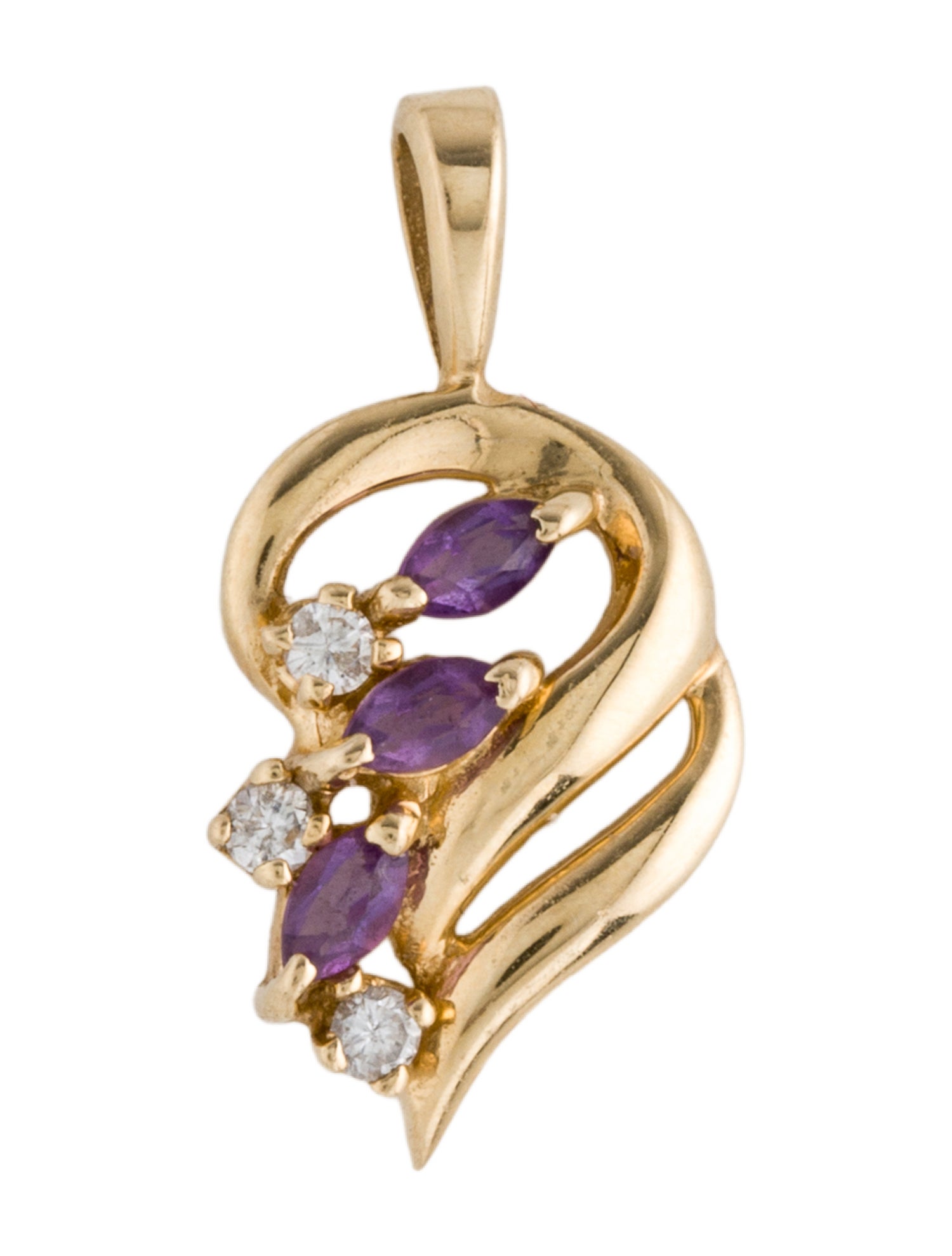 Pendant 14K Amethyst & Diamond