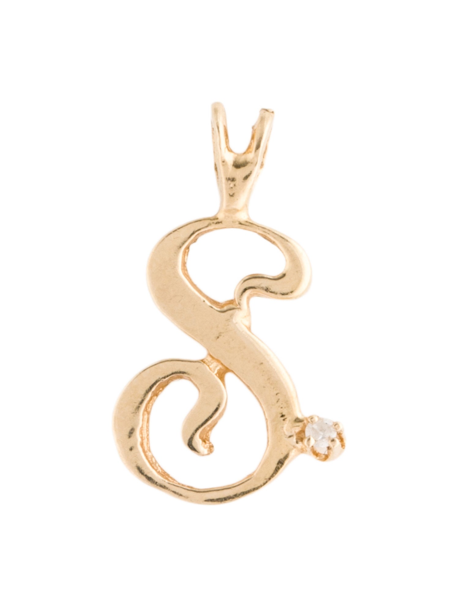 Pendant 14K Diamond 'S' Charm