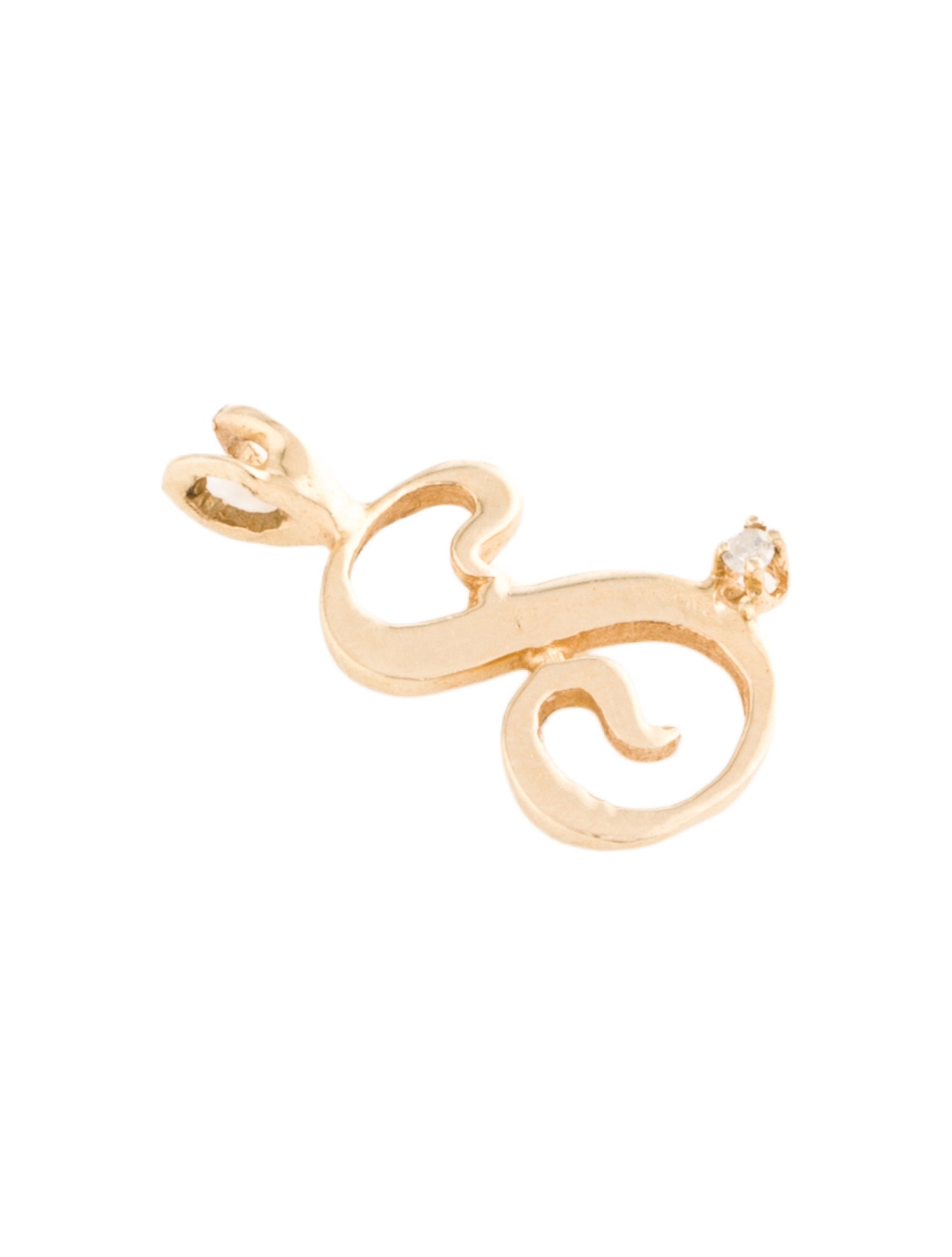 Pendant 14K Diamond 'S' Charm