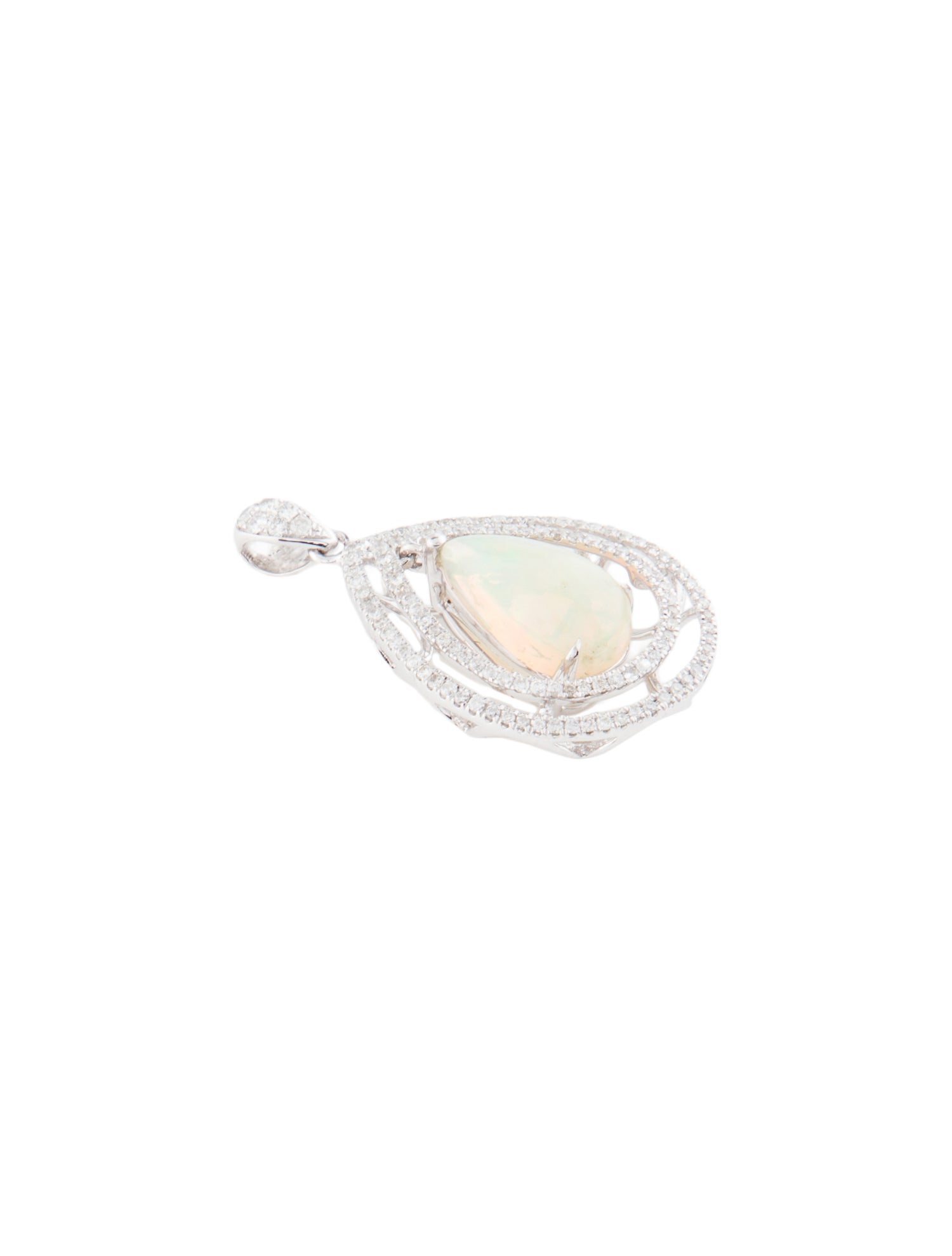 Pendant 14K 2.48ct Opal & Diamond Pendant