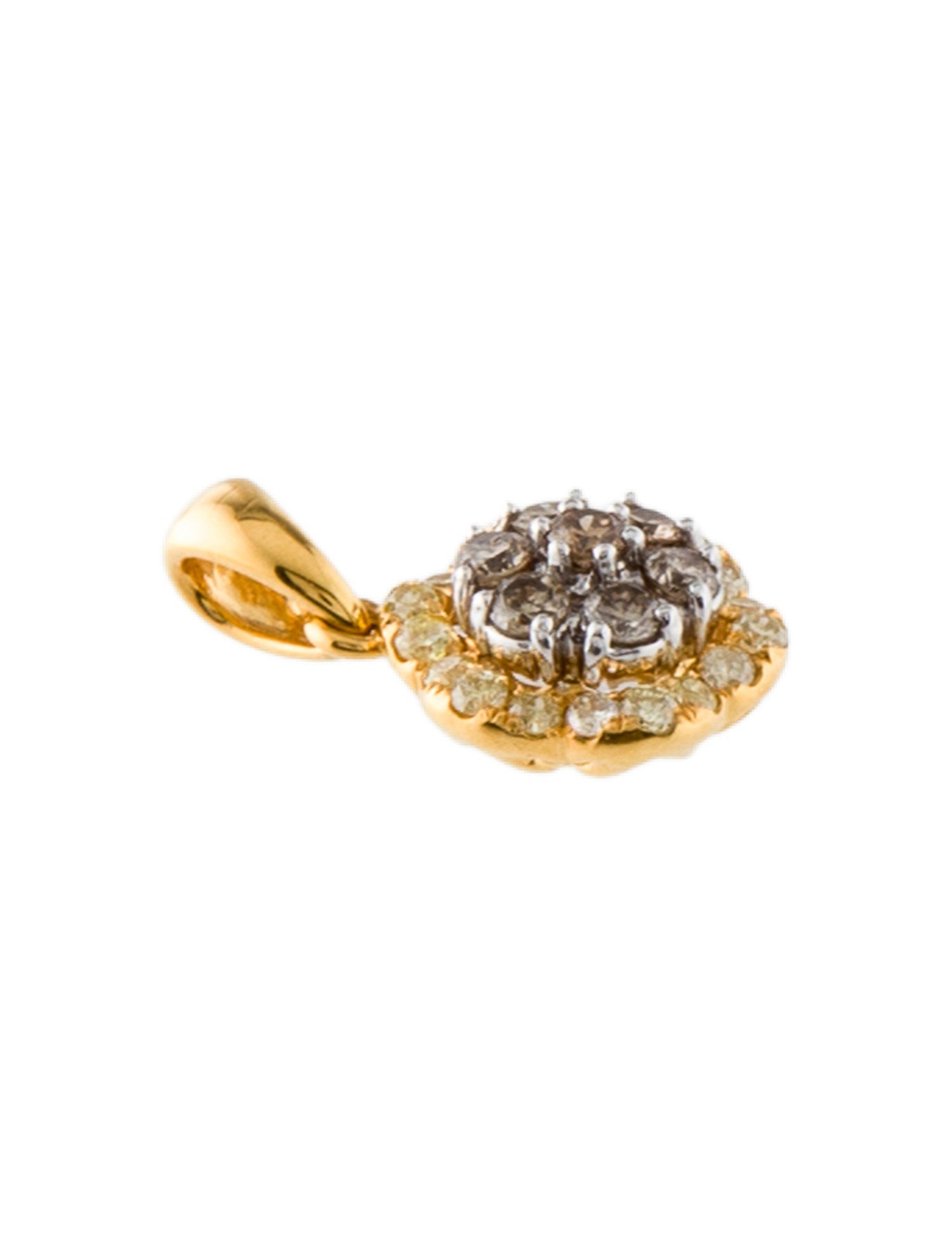 Pendant 18K Diamond Cluster Flower