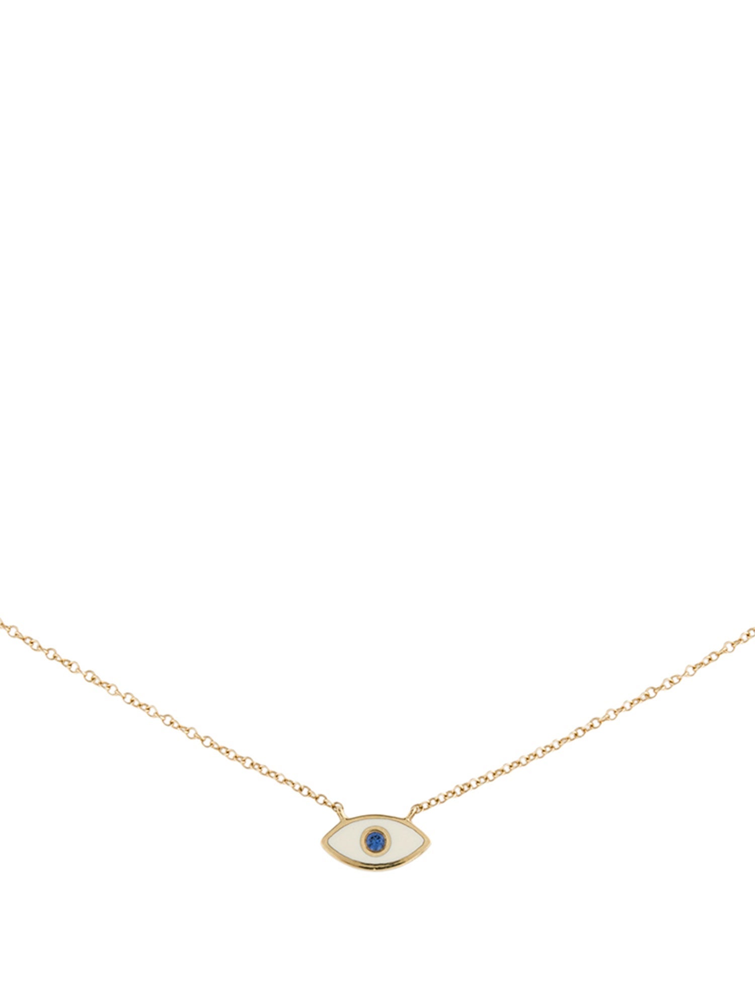 Pendant 14K Sapphire & Enamel Evil Eye