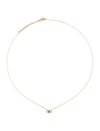 Pendant 14K Sapphire & Enamel Evil Eye Pendant