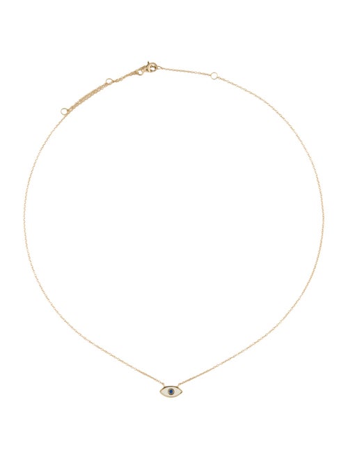 Pendant 14K Sapphire & Enamel Evil Eye Pendant