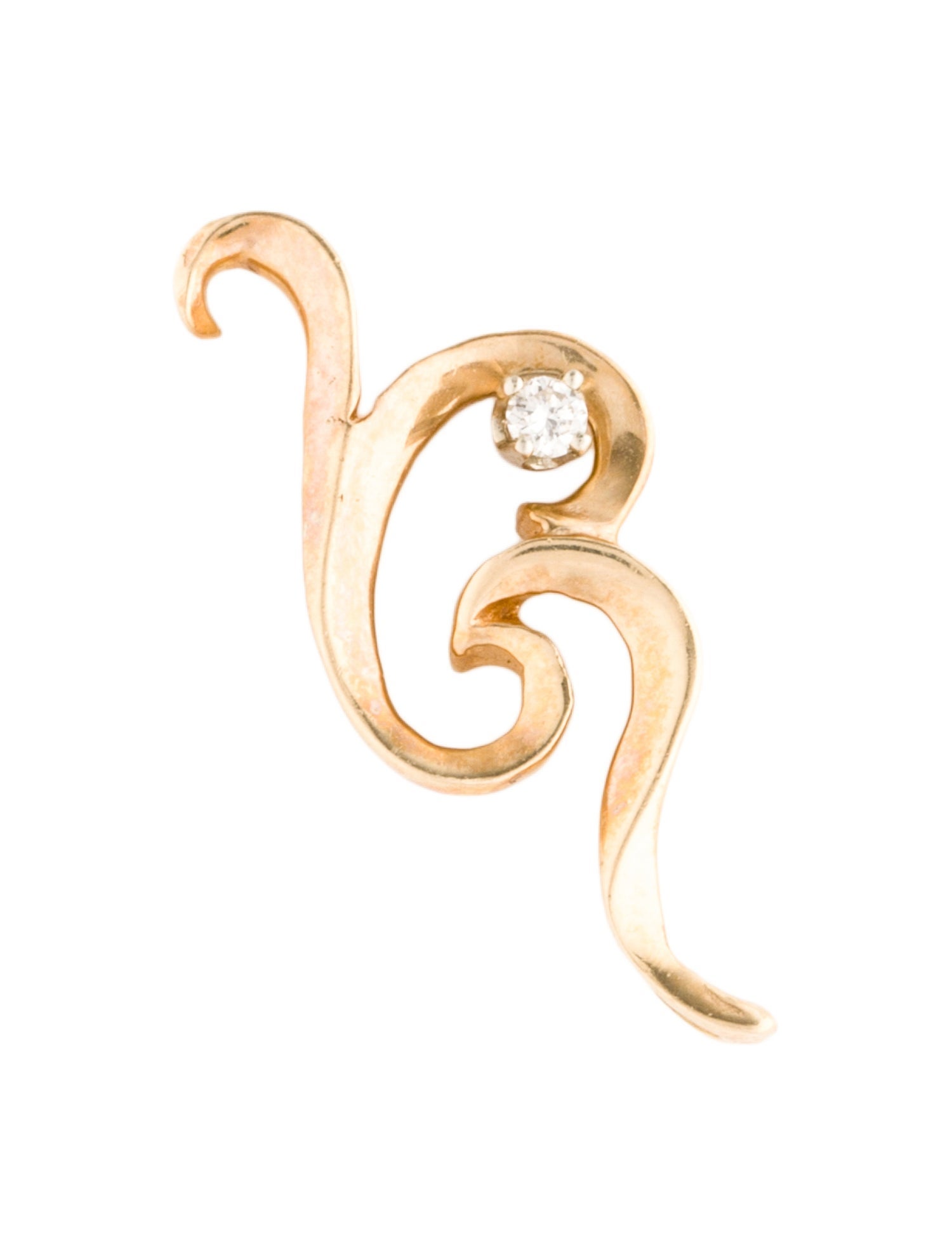 Pendant 14K Diamond Pendant Filigree Pendant