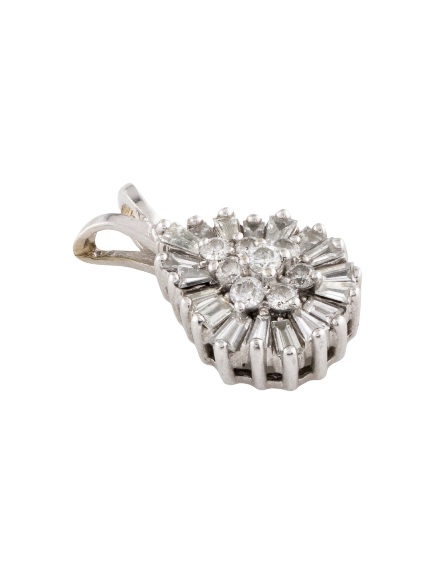 Pendant 14K 1.20ctw Diamond Teardrop Cluster