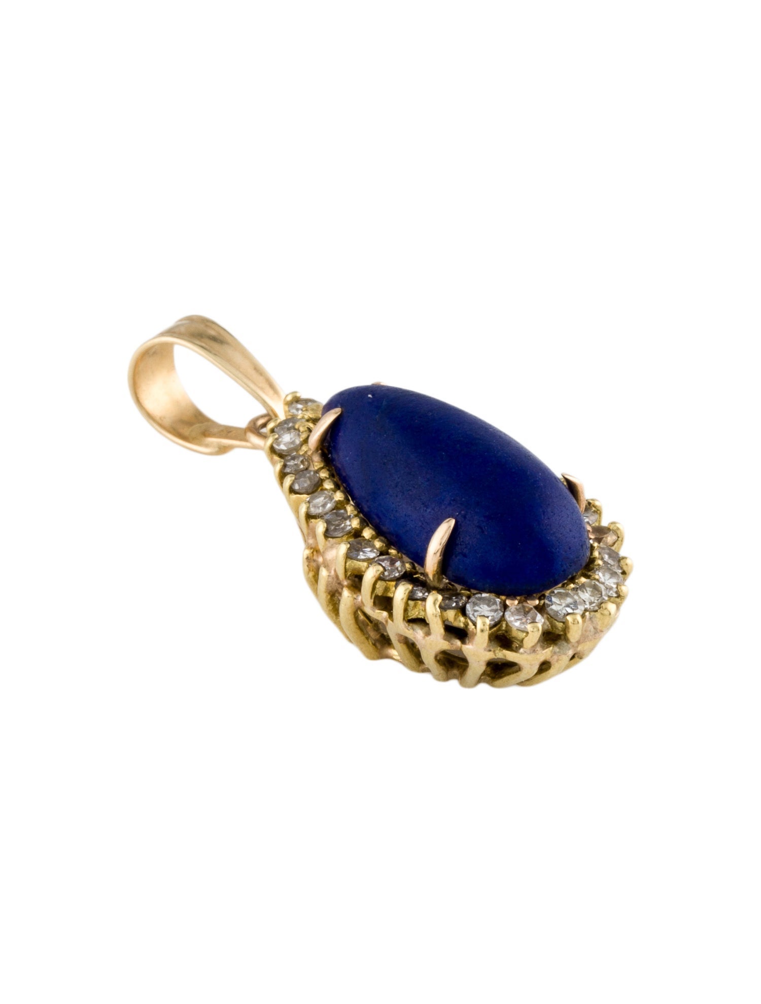Pendant 14K Lapis Lazuli & Diamond Necklace