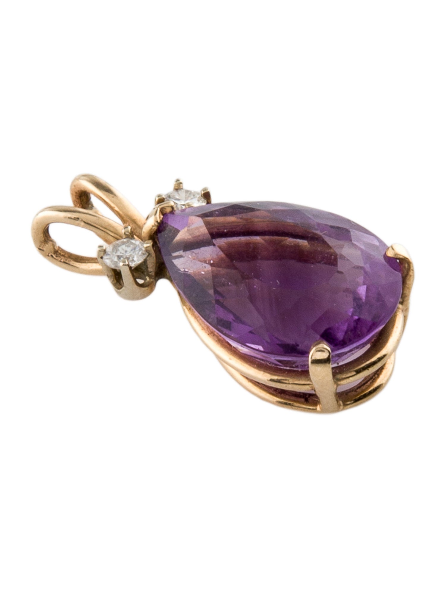 Pendant 14K Amethyst & Diamond Pendant