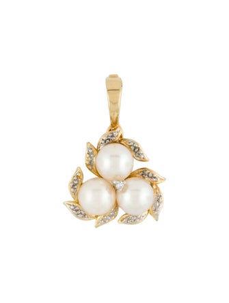 Pendant 14K Pearl & Diamond Pendant