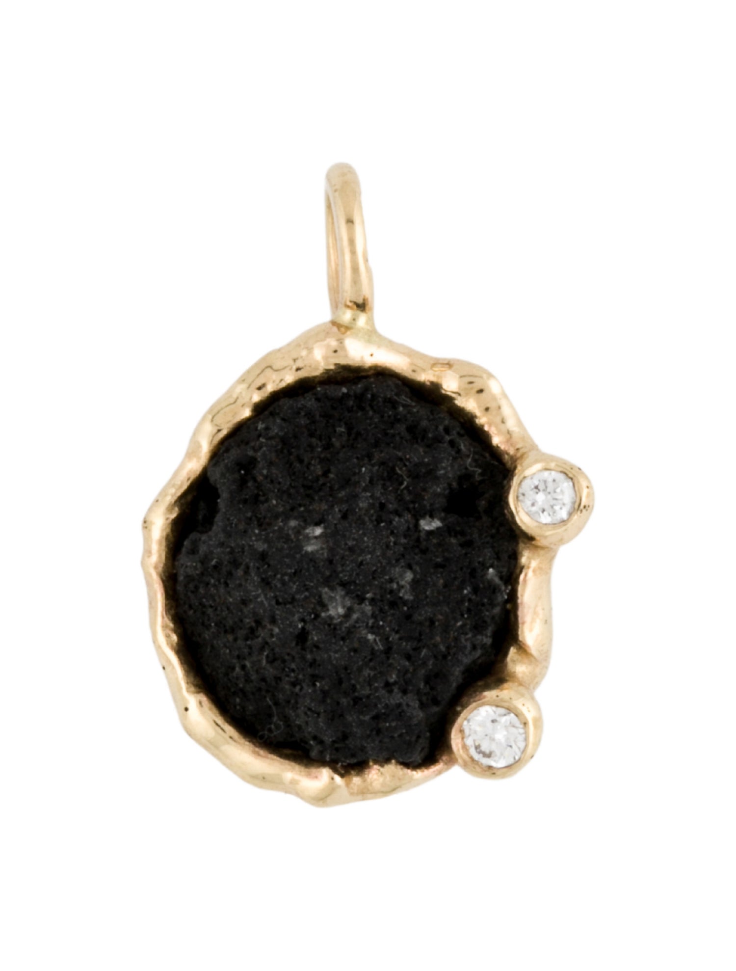 Pendant 14K Rough Stone & Diamond