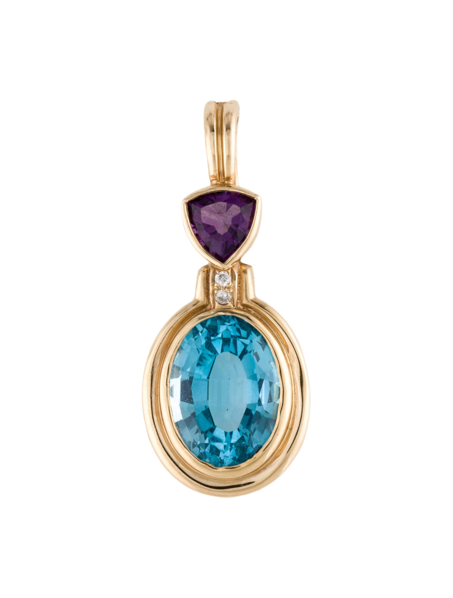 Pendant 14K Topaz, Amethyst & Diamond Enhancer