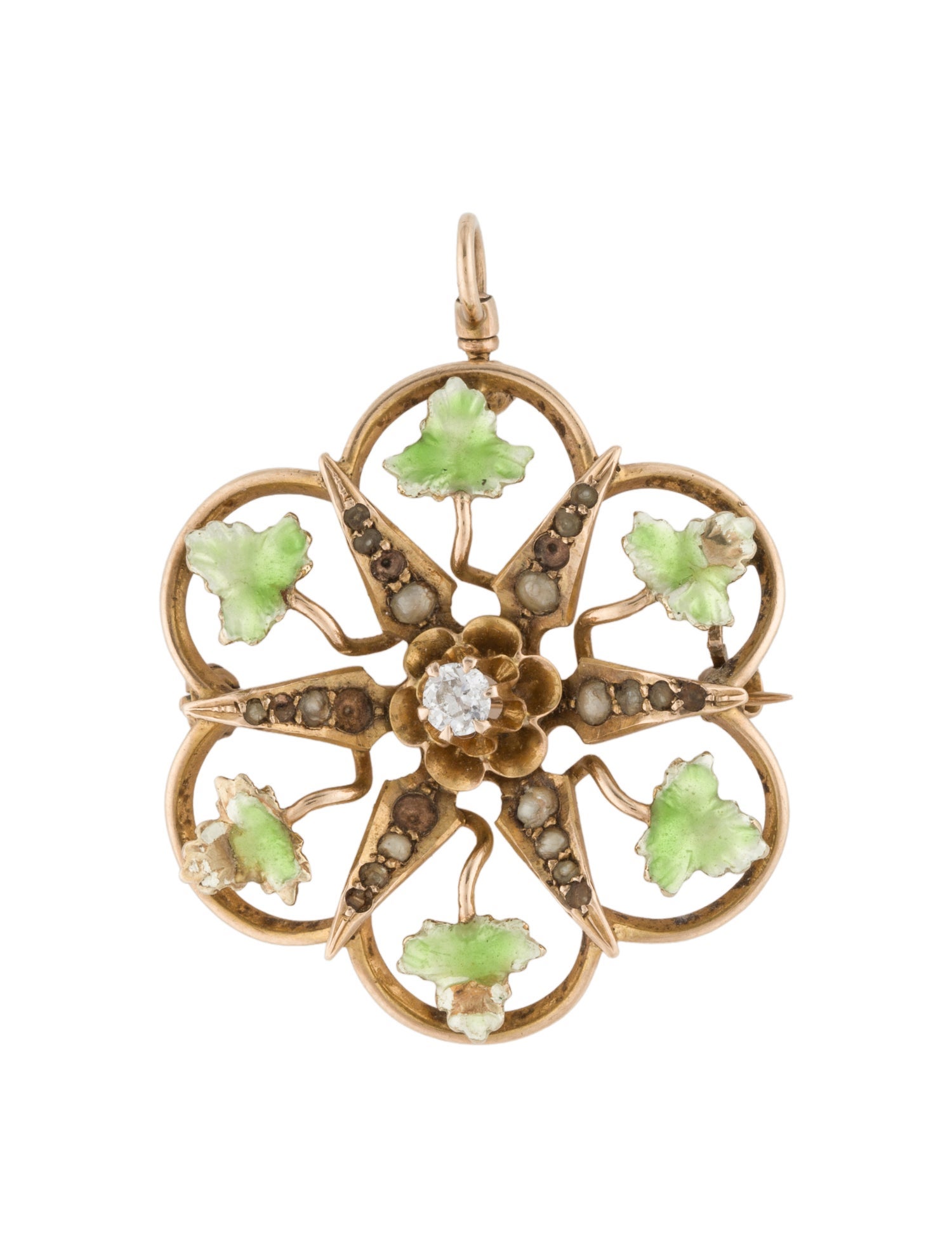 Pendant 10K Diamond & Pearl Necklace